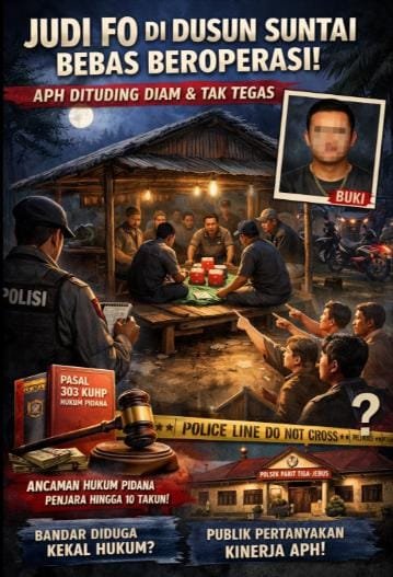 KBOBABEL.COM (BANGKA BARAT) — Aktivitas perjudian jenis Fo (foya-foya/dadu) di Dusun Suntai, Desa Puput, Kecamatan Parit Tiga, Kabupaten Bangka Barat, diduga berlangsung bebas dan terbuka tanpa tersentuh penegakan hukum. Praktik ilegal ini disebut telah beroperasi cukup lama di sebuah pondok perkebunan duku milik warga setempat, memicu keresahan sekaligus tanda tanya besar di tengah masyarakat. Rabu (17/12/2025)