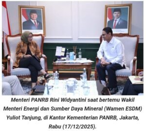 “Namun demikian, NEPIO tidak harus berbentuk lembaga baru. Bisa melalui penguatan atau penetapan mekanisme yang sudah ada,” ujar Rini usai bertemu Wakil Menteri Energi dan Sumber Daya Mineral (Wamen ESDM) Yuliot Tanjung di Kantor Kementerian PANRB, Rabu (17/12/2025).
